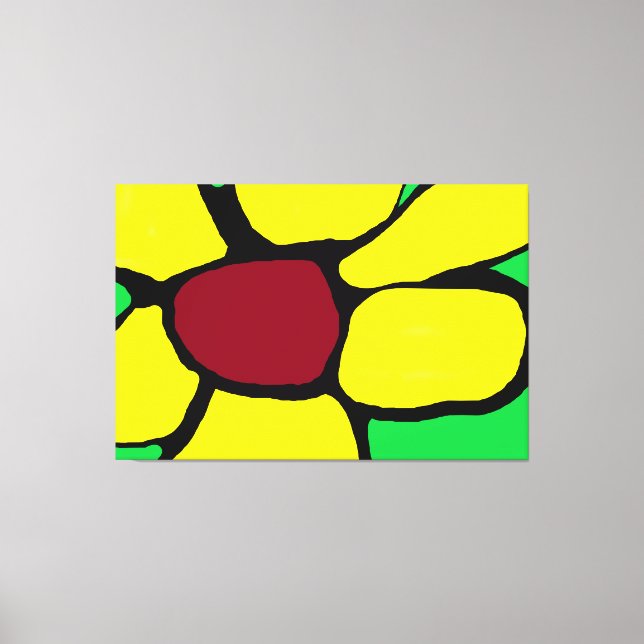 Mon Fleur Jaune, Impression sur Toile Abstraite Ét (Recto)