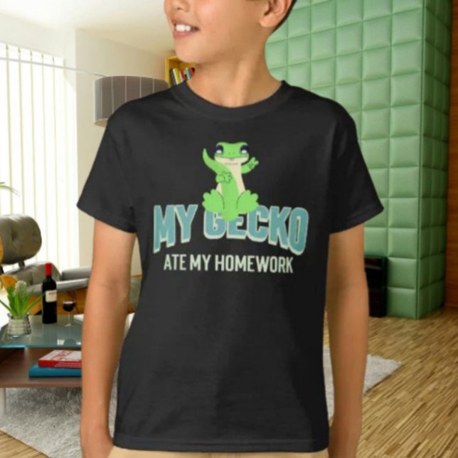Mon Gecko a Mangé Mon Devoir Enfant T-Shirt (Créateur téléchargé)