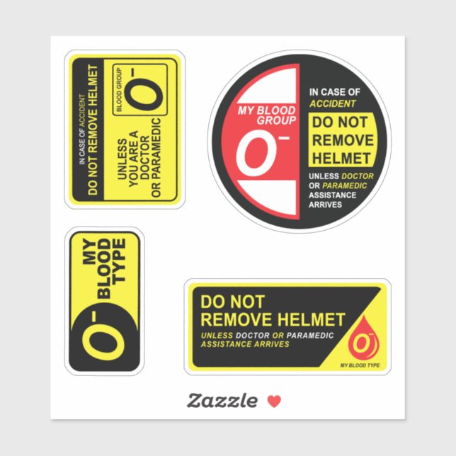 Mon groupe sanguin O Stickers Pack (Feuille)