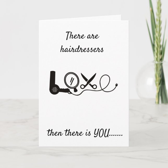 MON *HAÏRDRESSER EST UN MAGICIEN* HEUREUX CARTE D' (Devant)