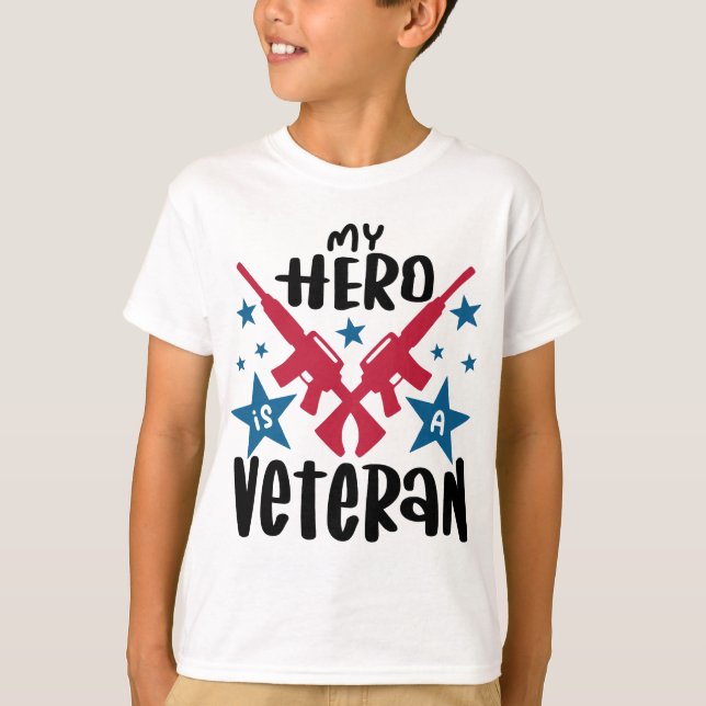 Mon héros est un T-shirt vétéran (Devant)