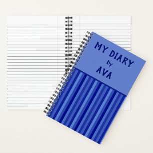 Mon journal bleu par moi Journal rayé