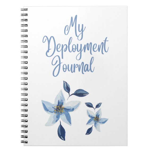 Mon Journal De Déploiement Avec Fleurs Bleues (Devant)