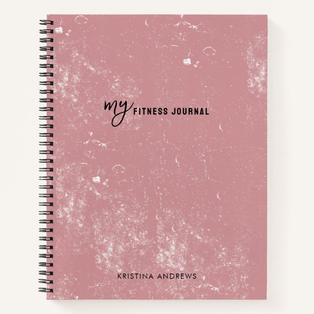 Mon Journal De Fitness Nom Personnalisé Rose Vierg (Devant)