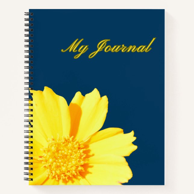 Mon Journal Grosse fleur jaune.arrière - plan bleu (Devant)