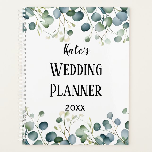 Mon journal organisateur Wedding planner eucalyptu (Devant)