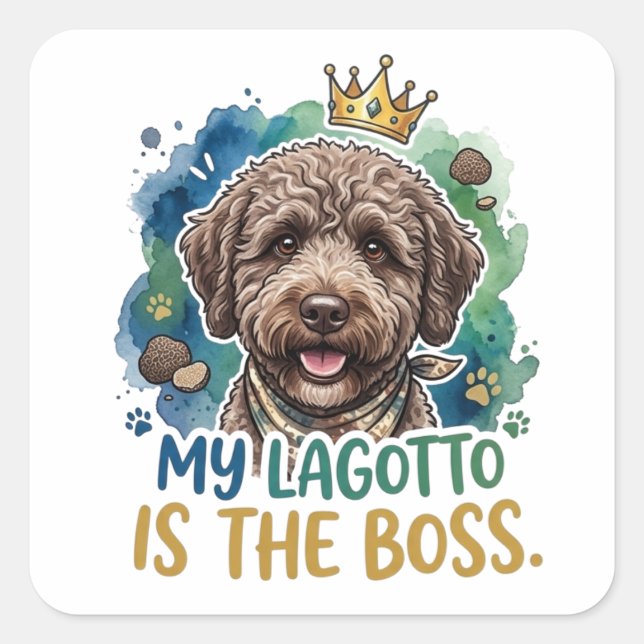 Mon Lagotto est le patron Autocollant de citation  (Devant)