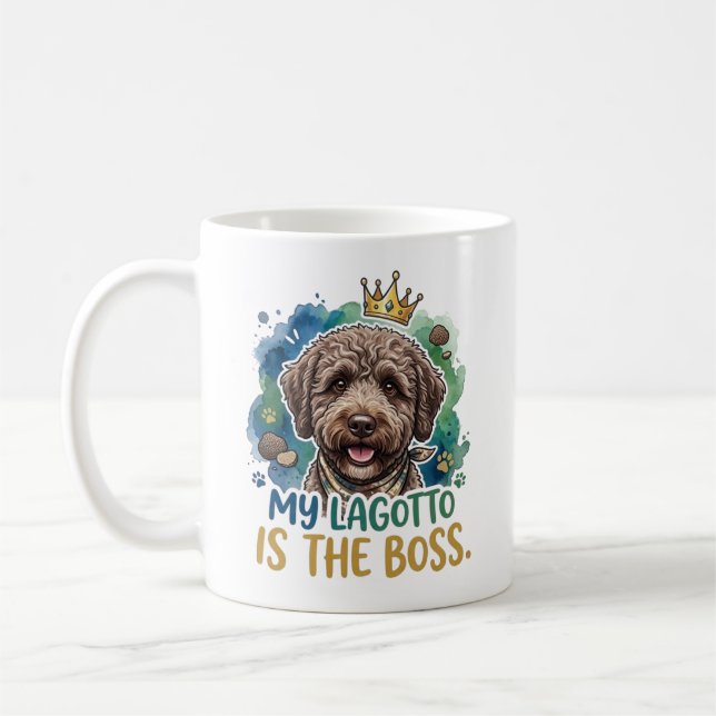 Mon Lagotto est le patron Mug à café drôle pour ch (Gauche)