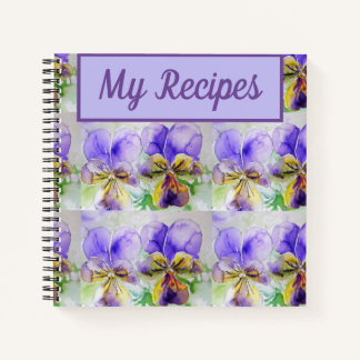 Mon livre de recettes Viola Purple Flower Aquarell