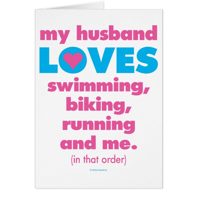 Mon mari aime des triathlons (le texte seulement) (Devant)
