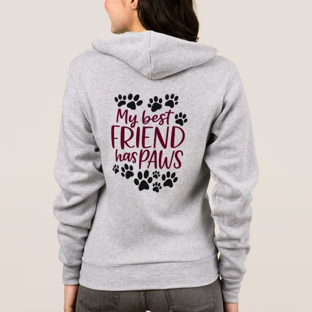 Mon meilleur ami a des pattes Sweat à capuche zip  (Dos)