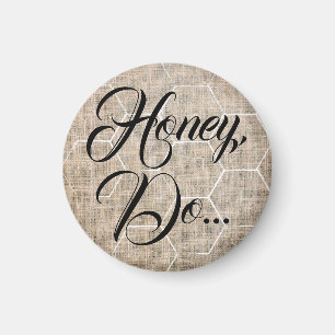 "Mon miel..." Faux Burlap Magnet
