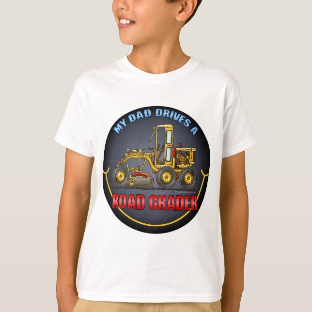 Mon papa conduit un T-shirt d'enfants de niveleuse (Devant)