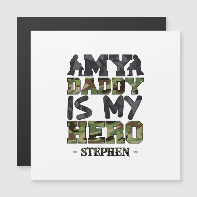 Mon Papa Est Mon Héros - Camouflage Lettres (Devant / Derrière)
