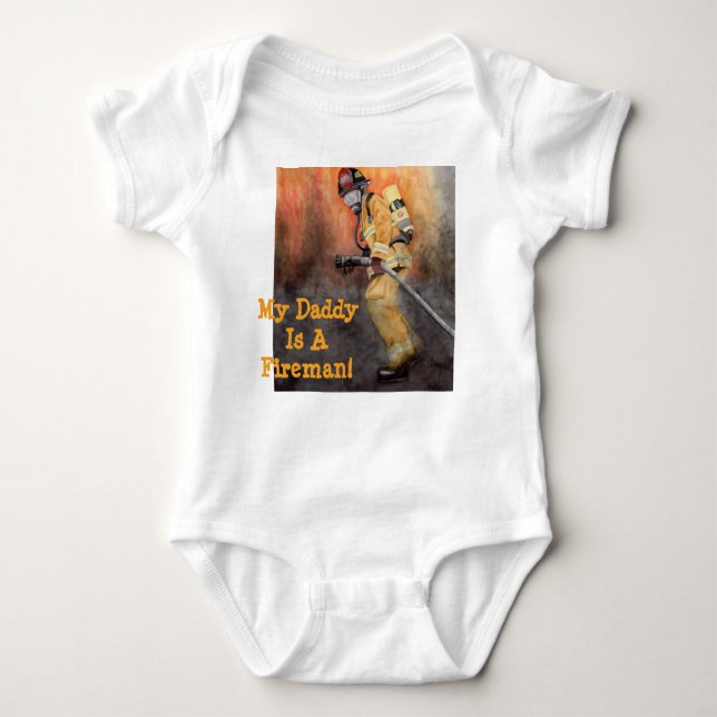 Mon papa est un pompier Body bébé bio Cadeau (Devant)