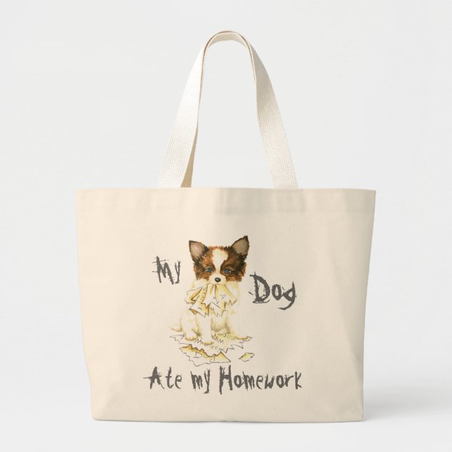 Mon Papillon a mangé mes devoirs Grand Sac fourre- (Devant)