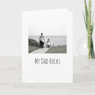 MON PÈRE ROCKS Carte photo moderne BONNE FÊTE DES