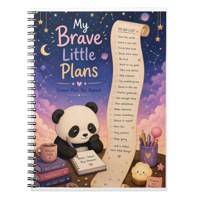 Mon petit carnet Panda Mignon Plans (Devant)