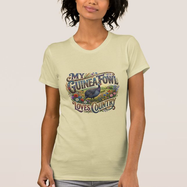 Mon pintade aime le t-shirt country (Devant)
