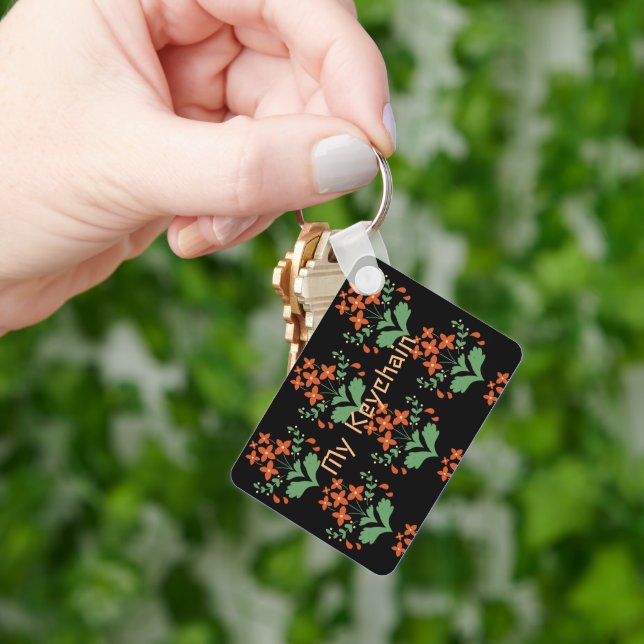 Mon porte-clés Texte Fleur Image Imprimée Magnifiq (main)