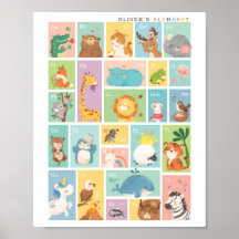 Mon premier alphabet ABC Affiche Animaux