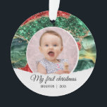 Mon premier anniversaire Noël parties scintillant<br><div class="desc">Mon premier anniversaire Noël parties scintillant Ornement.</div>