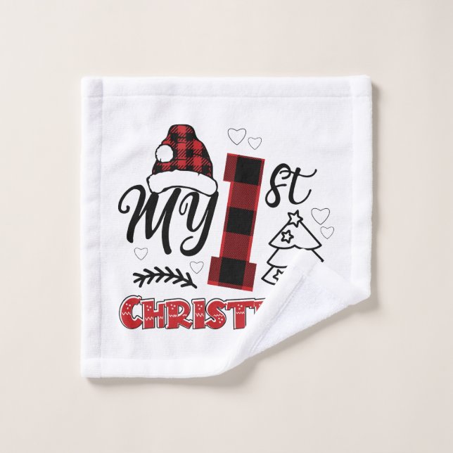 Mon premier bébé Noël 1er Noël (Gant de toilette)