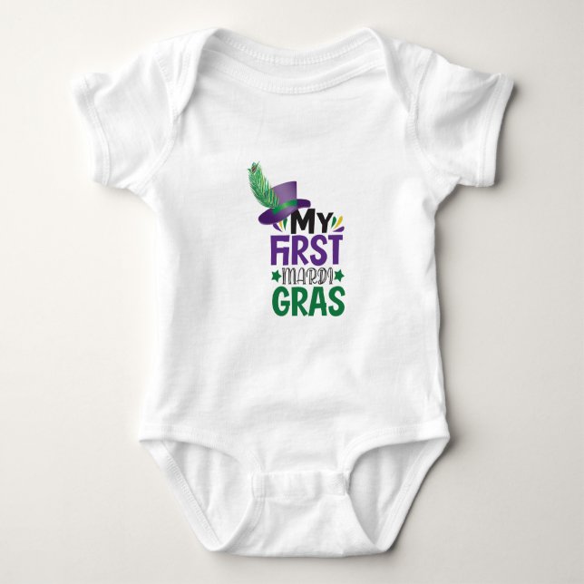 Mon premier body pour bébé Mardi Gras (Devant)