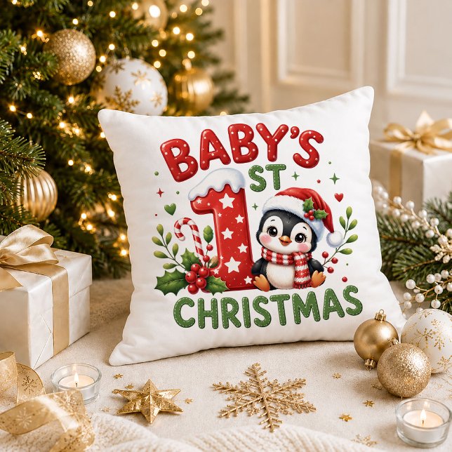 Mon Premier Coussin de Noël Jeté (My First Christmas Throw Pillow)