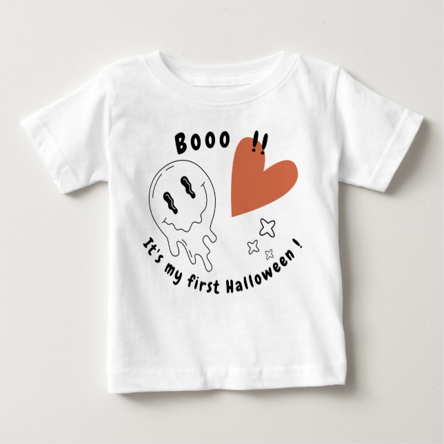 Mon premier Halloween mignon fantôme blanc T-shirt (Devant)