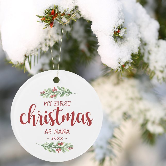 Mon premier Noël en tant que Nana Greenery (My First Christmas as Nana Greenery Ornament)