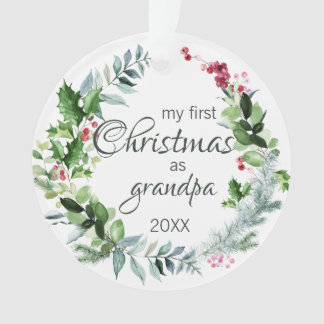 Mon premier Noël Grandpa Wreath Modern Holly