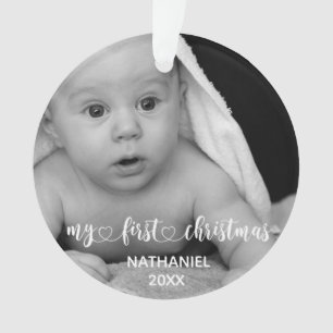 Mon premier Noël Nouveau bébé photo manuscrite
