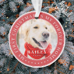 Mon premier Noël pour toujours Accueil Moderne Pho<br><div class="desc">Ce design simple et classique est composé de typographie serif et d'ajouter une photo personnalisée. "Mon premier Noël dans ma maison à jamais" encercle la photo personnalisée.</div>