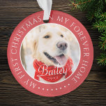 Mon premier Noël pour toujours Accueil Moderne Pho<br><div class="desc">Ce design simple et classique est composé de typographie serif et d'ajouter une photo personnalisée. "Mon premier Noël dans ma maison à jamais" encercle la photo personnalisée.</div>