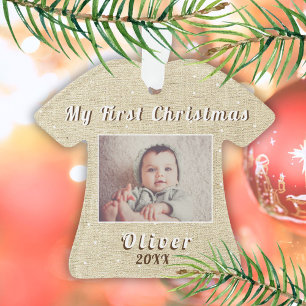 Mon premier Noël Rustique Photo de bébé