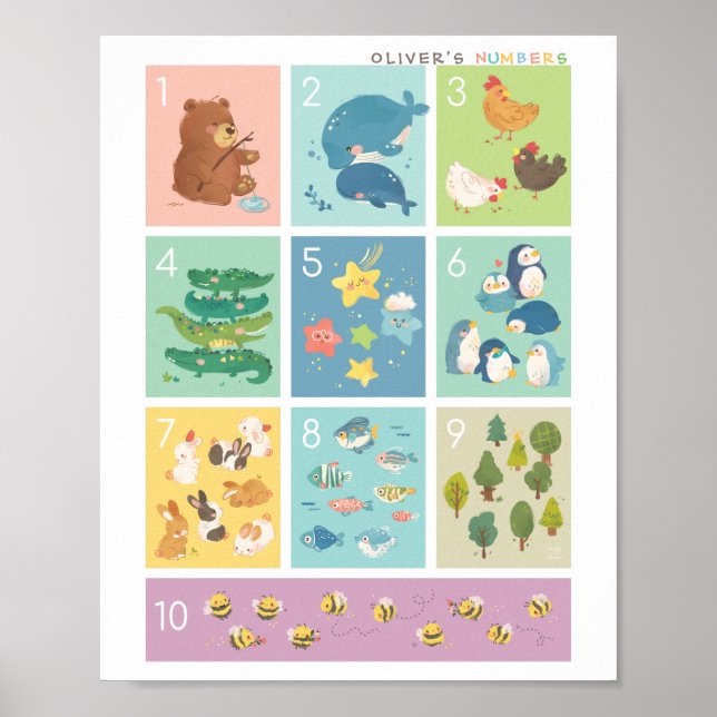 Mon premier numéro de comptage 123 Animaux Poster (Devant)