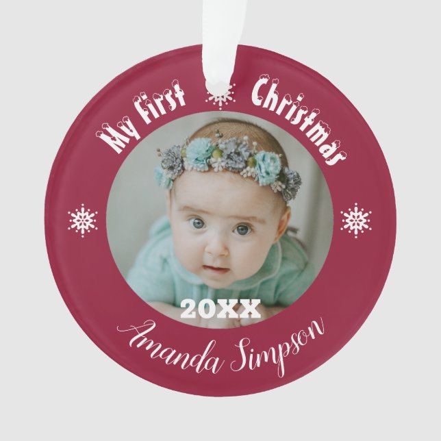 Mon premier ornement encadré de flocon de neige de (devant)