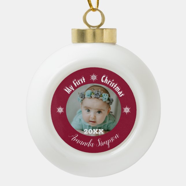 Mon premier ornement encadré de flocon de neige de (Devant)