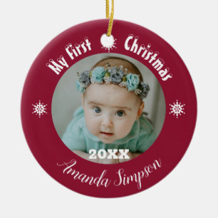 Mon premier ornement encadré de flocon de neige de