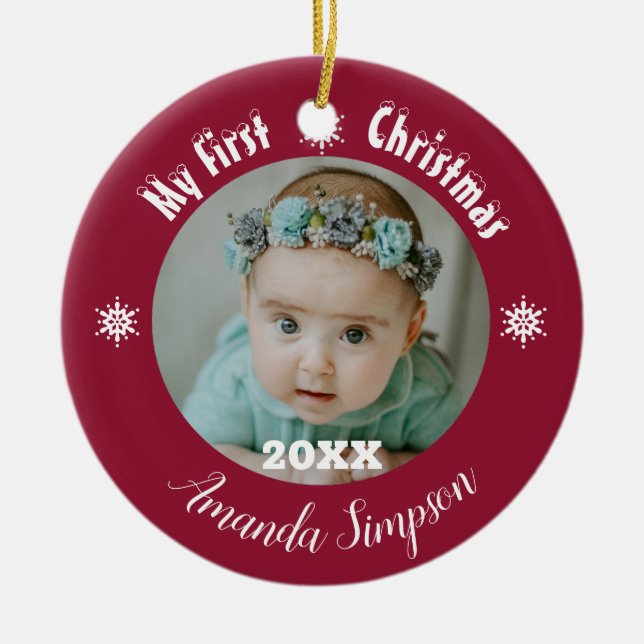 Mon premier ornement encadré de flocon de neige de (Devant)