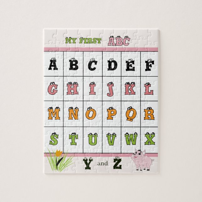 Mon Premier Puzzle ABC en forme de Cochon (Vertical)
