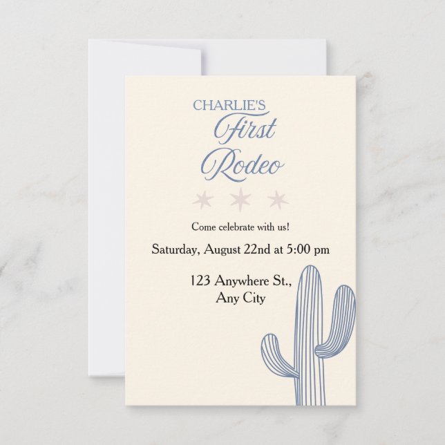 Mon Premier Rodéo Invitation pour le Premier Anniv (Devant)
