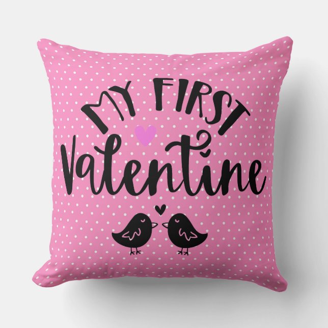Mon premier Valentin/Cupidon M'aimez-vous Coussin (Recto)