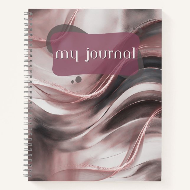 Mon Rose de journal Carnet spirale d'onde or (Devant)