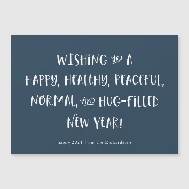 Mon souhait pour 2021| Nouvel An heureux et bleu (Devant)