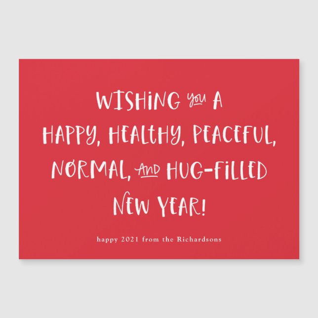 Mon souhait pour 2021 | Red Happy New Year (Devant)