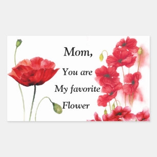 Mon Sticker Rectangulaire Fleur Favori