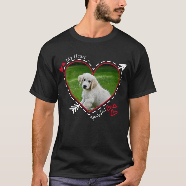 Mon T-shirt Chien Coeur, T-shirt Photo Personnalis (Devant)