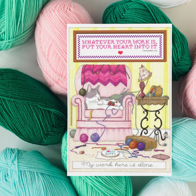 Mon travail est fait Carte postale inspirante (Créateur téléchargé)